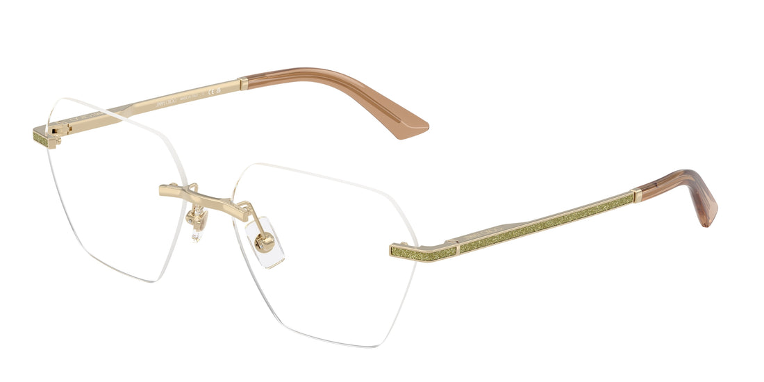 Prescription glasses jimmy choo jc2016j 3006 dorado irregular femenino size 56mm - Main view