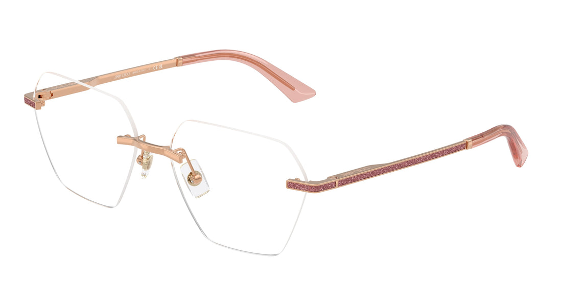 Prescription glasses jimmy choo jc2016j 3008 dorado irregular femenino size 56mm - Main view