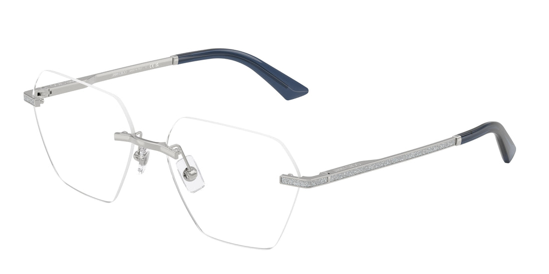 Prescription glasses jimmy choo jc2016j 3018 plateado irregular femenino size 56mm - Main view