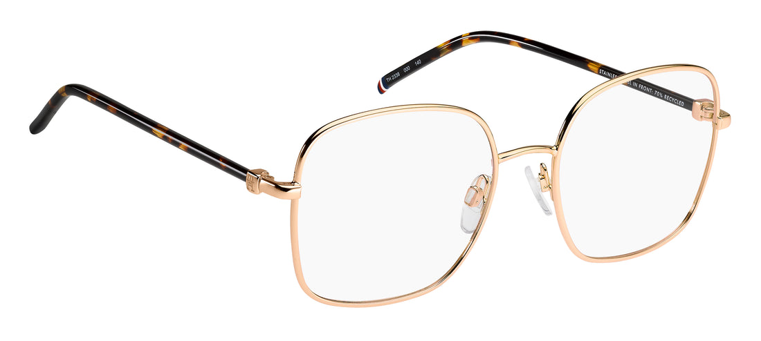 Óculos graduados tommy hilfiger th 2338 000 dorado square femenino tamanho 52mm - Vista de detalhe