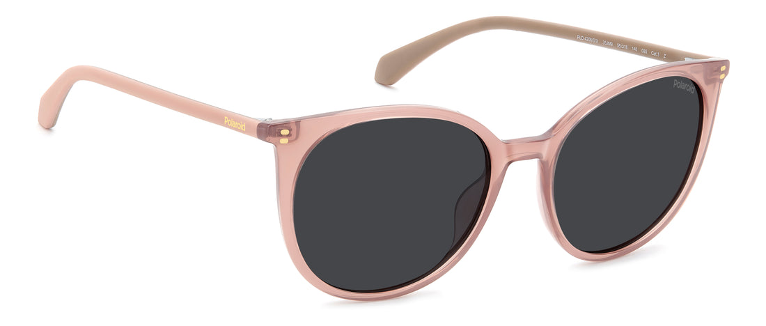 Óculos de sol polaroid pld 4208/s/x 35j m9 rosa cat eye femenino tamanho 55mm - Vista de detalhe