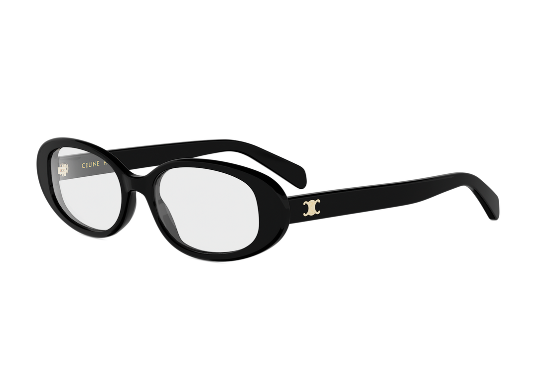 Óculos graduados celine triomphe mini cl50180i 001 black oval femenino tamanho 54mm - Vista principal
