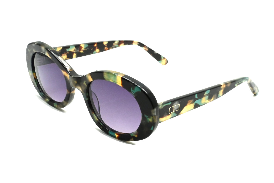 Óculos de sol greyhounders duna c3 havana green havana oval femenino tamanho 52mm - Vista principal