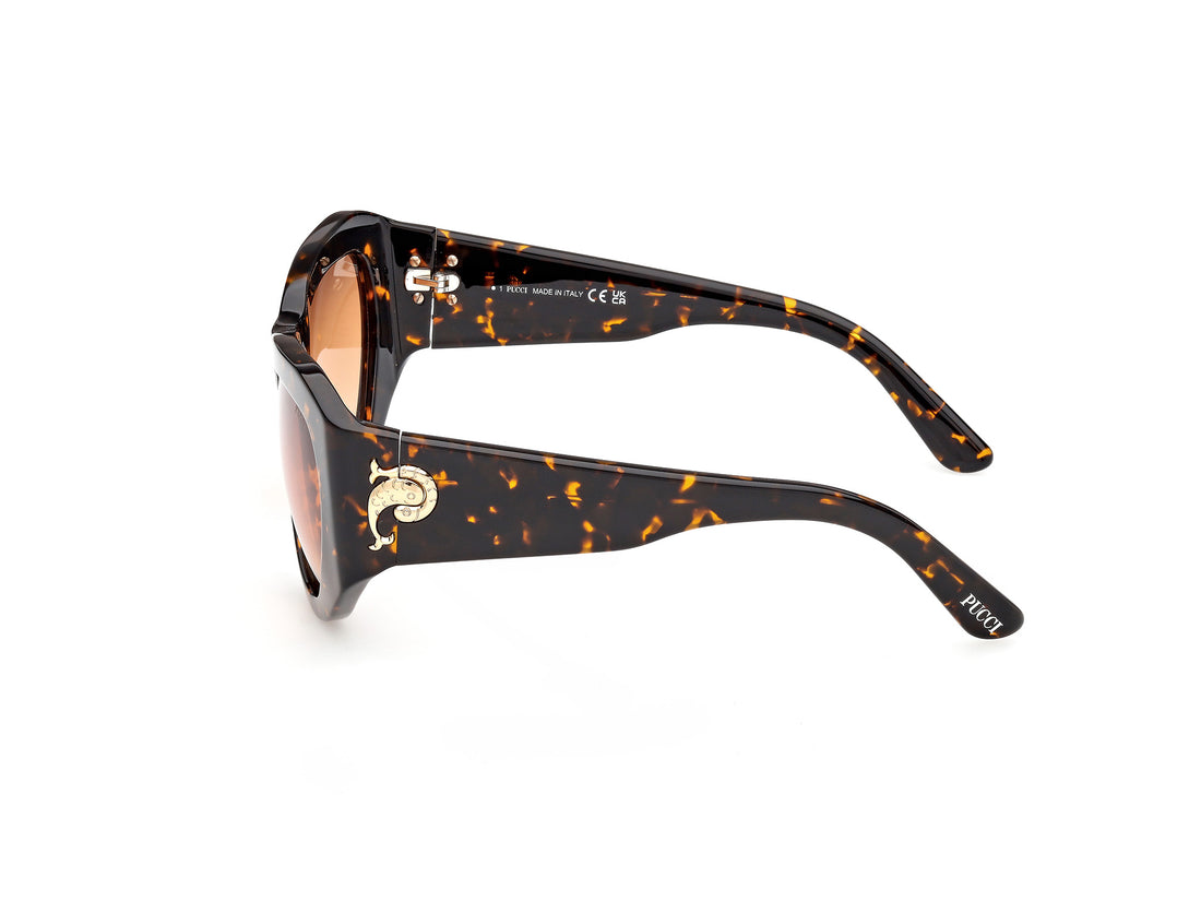 Óculos de sol emilio pucci ep0241 52f havana cat eye femenino tamanho 58mm - Vista de detalhe