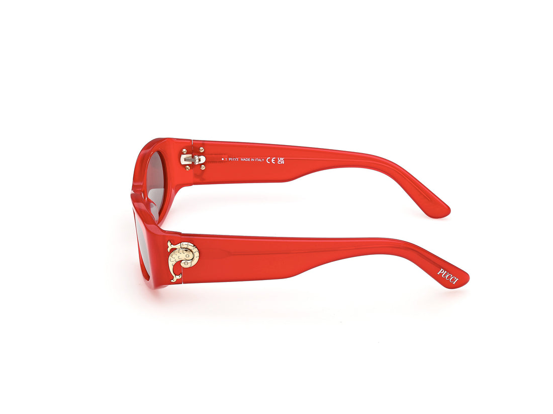 Óculos de sol emilio pucci ep0243 66c rojo shield femenino tamanho 54mm - Vista de detalhe