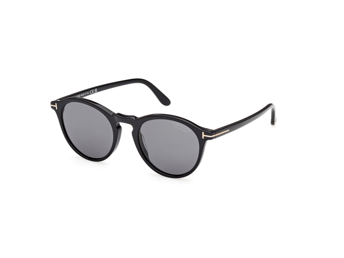 Sunglasses tom ford ft0904 aurele 01d negro round masculino size 52mm - Main view