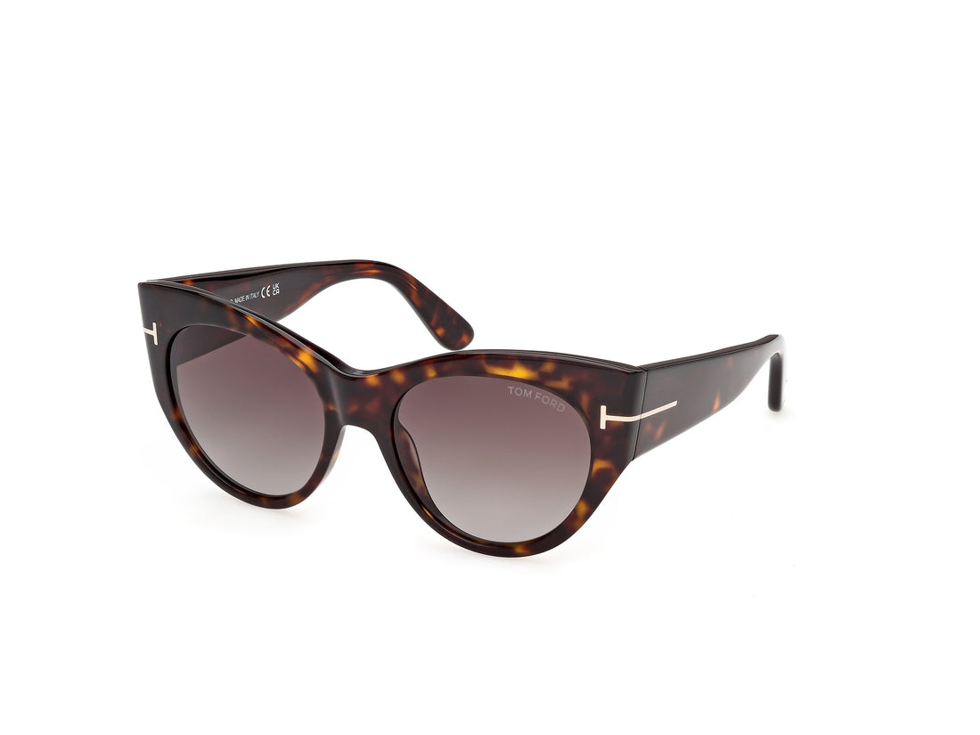 Lunettes de soleil tom ford ft1416 kristen-02 52f havana round femenino taille 54mm - Vue principale