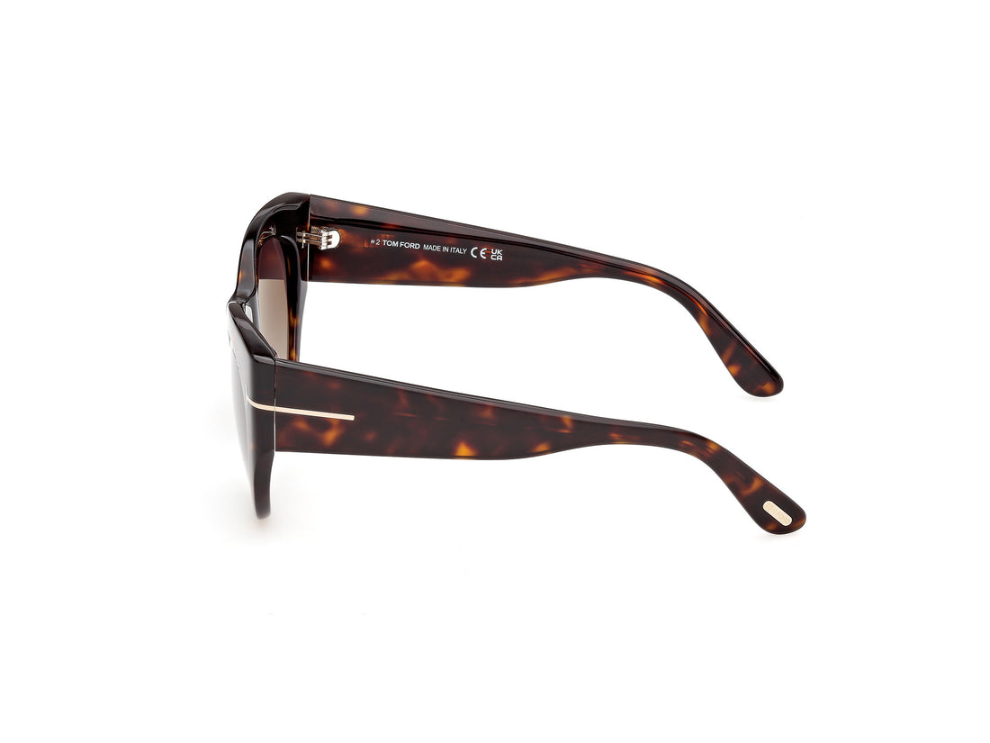 Lunettes de soleil tom ford ft1416 kristen-02 52f havana round femenino taille 54mm - Vue détaillée