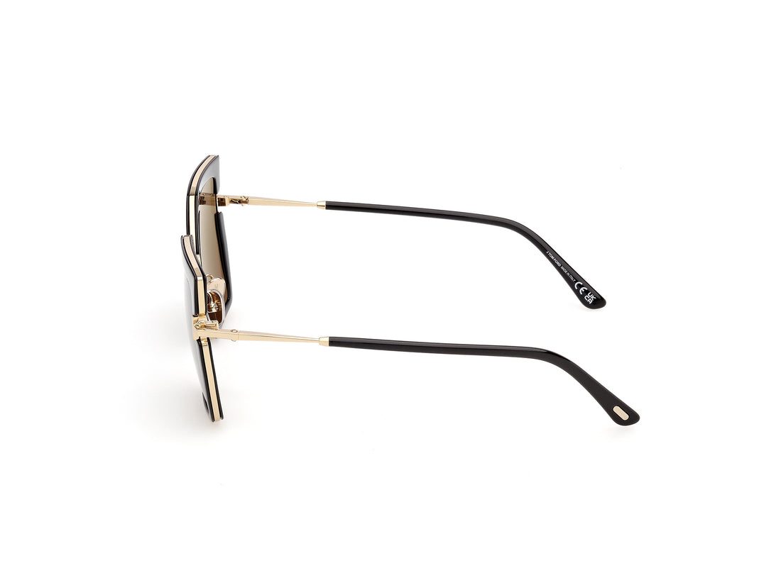 Lunettes de soleil tom ford ft1418 quinn-02 01a negro square femenino taille 54mm - Vue détaillée