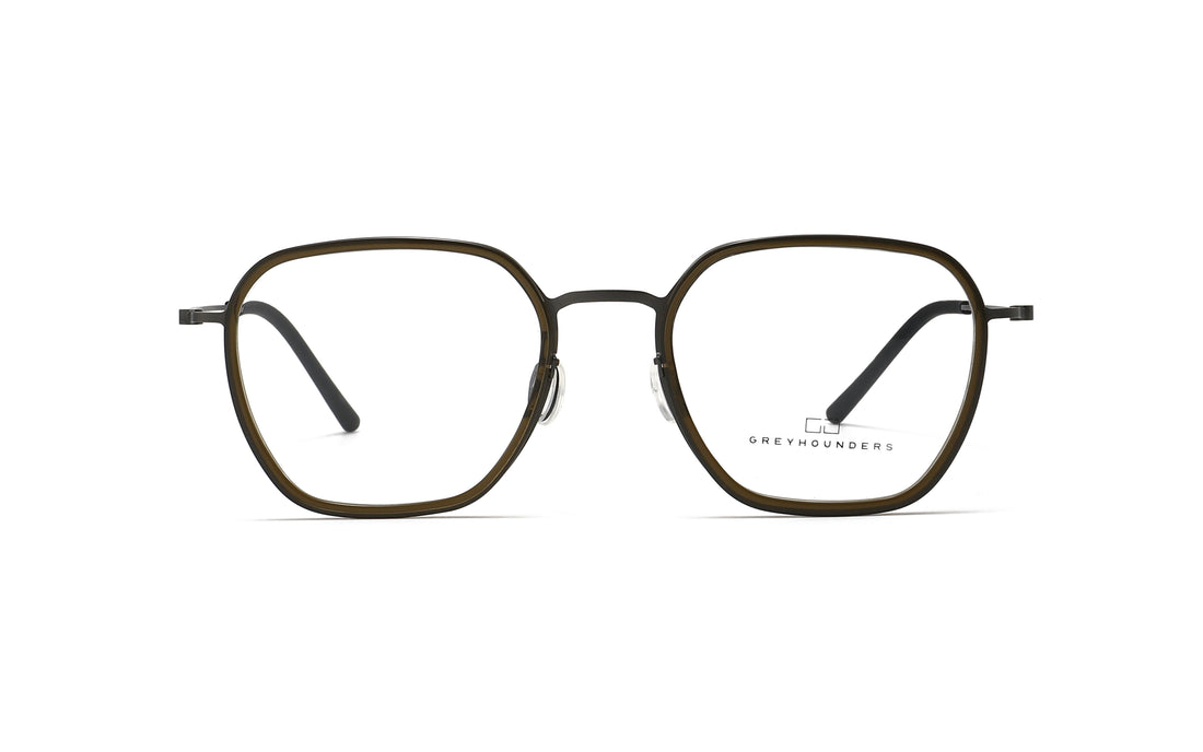 Lunettes de vue greyhounders 8044 c3 s tea verde geometric unisex taille 52mm - Vue détaillée