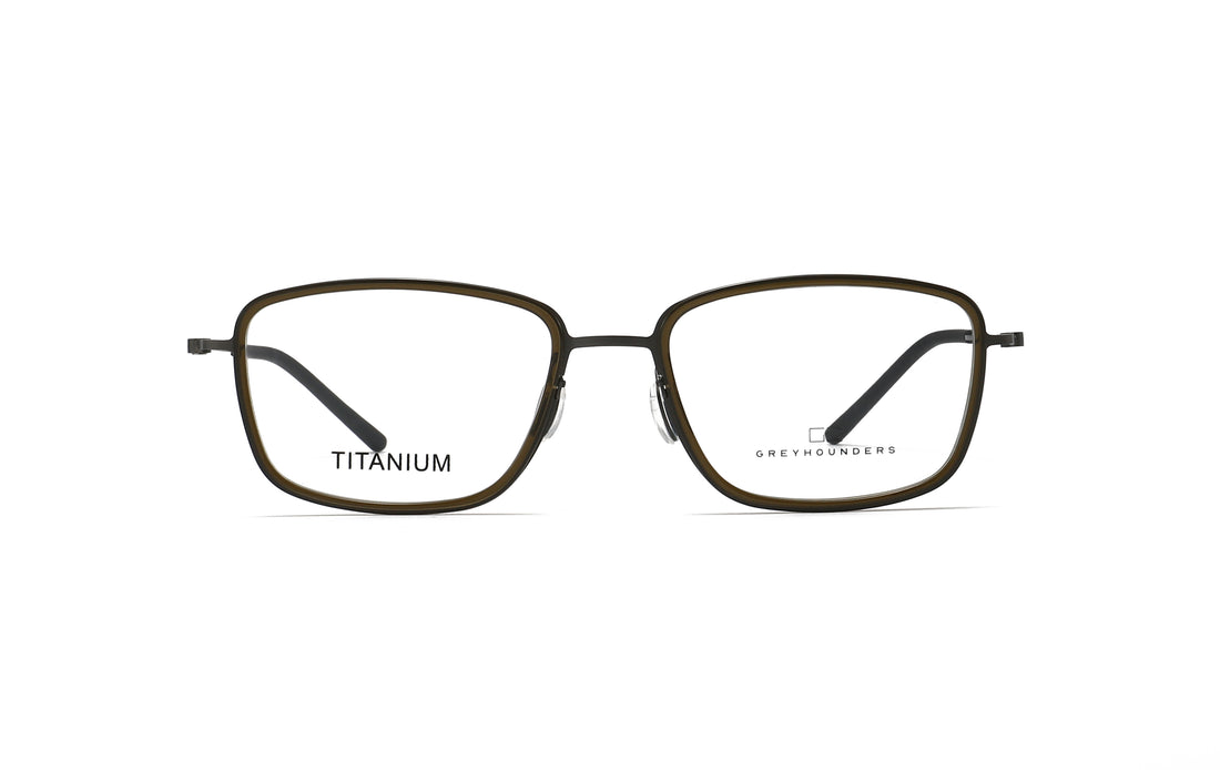 Lunettes de vue greyhounders 8045 c5 s tea verde rectangular masculino taille 54mm - Vue détaillée