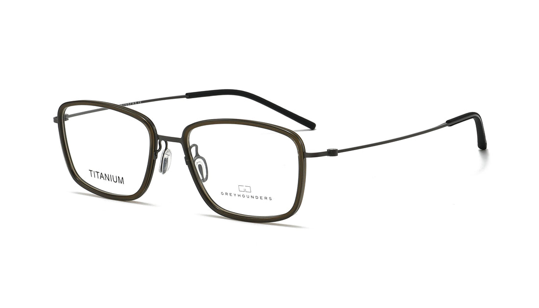 Lunettes de vue greyhounders 8045 c5 s tea verde rectangular masculino taille 54mm - Vue principale