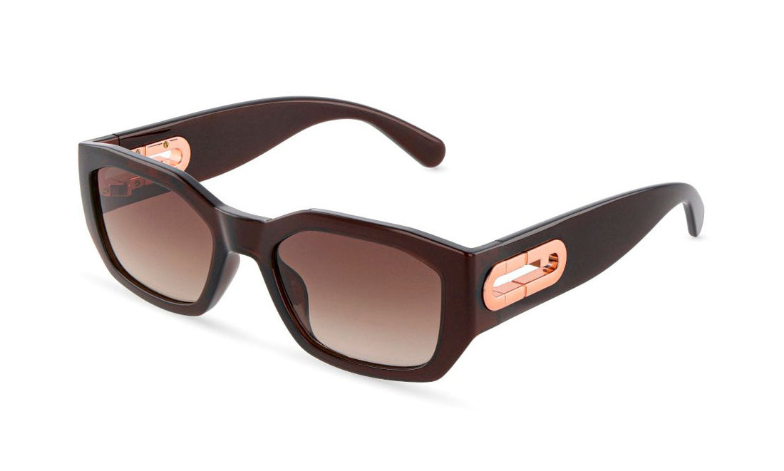 Lunettes de soleil furla sfub07 07gn marron geometric femenino taille 54mm - Vue principale