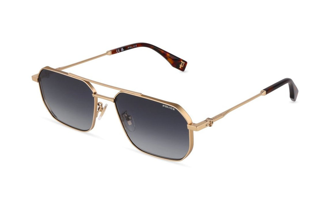 Sunglasses police splu74 0349 dorado geometric masculino size 58mm - Main view