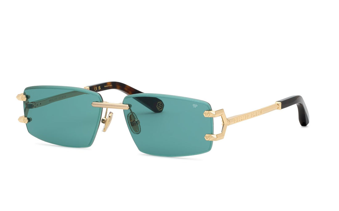 Sunglasses philipp plein spp276m 300v dorado geometric masculino size 60mm - Main view