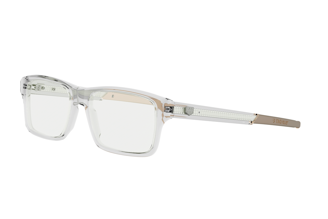 Prescription glasses tag heuer golden age th50053i 026 transparent rectangular masculino size 54mm - Main view