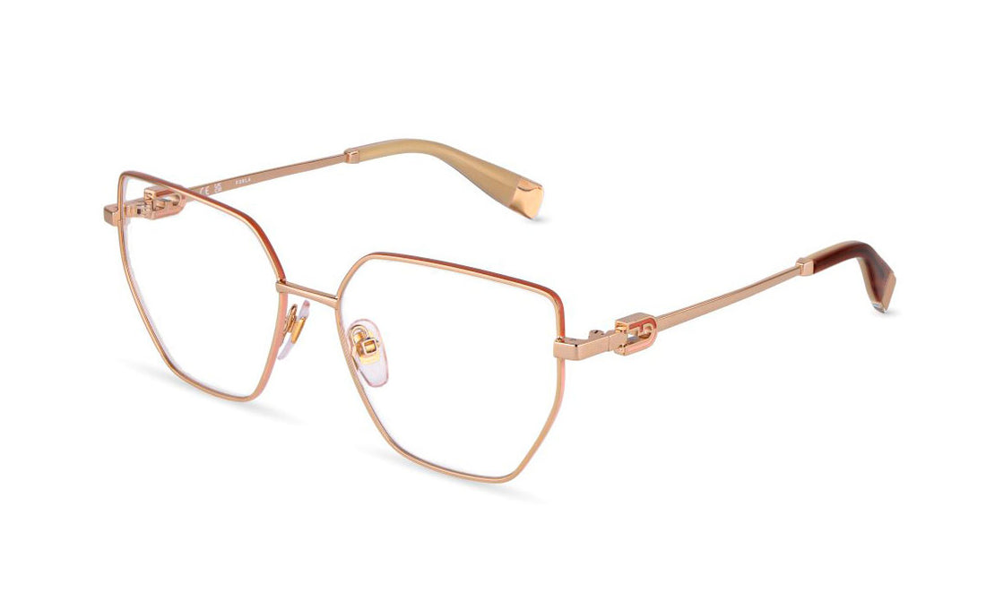 Gafas graduadas furla vfu873 0367 dorado geometric femenino talla 55mm - Vista principal