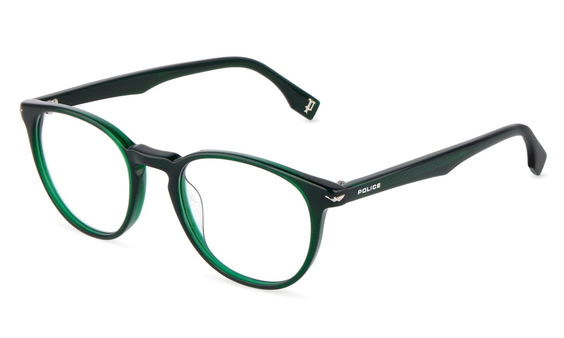 Óculos graduados police vplg72e 06w5 verde pantos masculino tamanho 50mm - Vista principal