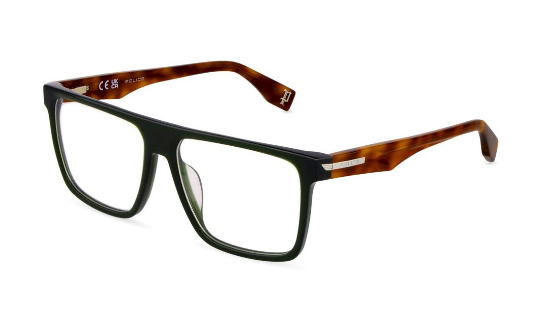 Óculos graduados police vplu57 09gt verde square masculino tamanho 57mm - Vista principal